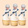 Custom Ice Hockey Skater Handling a Puck Face Cutout – Cupcake Topper Custom Ice Hockey Skater Handling a Puck Face Cutout shown on a cupcake topper mockup