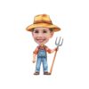 Custom Farmer Holding Wide Straw Hat Red Check Face Cutout – Original Custom Farmer Holding Wide Straw Hat Red Check Face Cutout design preview