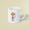 Custom Farmer Holding Wide Straw Hat Red Check Face Cutout – Mug Custom Farmer Holding Wide Straw Hat Red Check Face Cutout shown on a mug mockup
