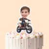 Custom Dirt-Bike Rider Orange Riding Gear Face Cutout – Cake Topper Custom Dirt-Bike Rider Orange Riding Gear Face Cutout shown on a cake topper mockup