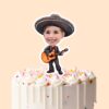 Custom Mariachi-Style Large Black Sombrero Face Cutout – Cake Topper Custom Mariachi-Style Large Black Sombrero Face Cutout shown on a cake topper mockup