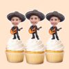 Custom Mariachi-Style Large Black Sombrero Face Cutout – Cupcake Topper Custom Mariachi-Style Large Black Sombrero Face Cutout shown on a cupcake topper mockup