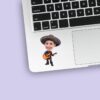 Custom Mariachi-Style Large Black Sombrero Face Cutout – Sticker Custom Mariachi-Style Large Black Sombrero Face Cutout shown on a sticker mockup