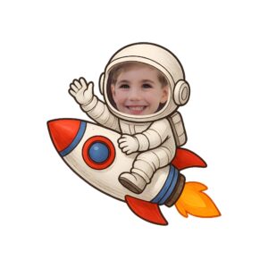 Custom Astronaut Riding White Astronaut Suit Face Cutout – Original Custom Astronaut Riding White Astronaut Suit Face Cutout design preview