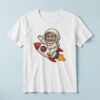 Custom Astronaut Riding White Astronaut Suit Face Cutout – T-shirt Custom Astronaut Riding White Astronaut Suit Face Cutout shown on a T-shirt mockup