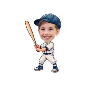 Custom Baseball Batter White Uniform Face Cutout – Original Custom Baseball Batter White Uniform Face Cutout design preview