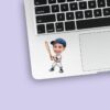 Custom Baseball Batter White Uniform Face Cutout – Sticker Custom Baseball Batter White Uniform Face Cutout shown on a sticker mockup