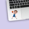 Custom Basketball Player Holding a Ball High Face Cutout – Sticker Custom Basketball Player Holding a Ball High Face Cutout shown on a sticker mockup
