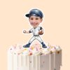 Custom Baseball Fielder White Pinstripe Face Cutout – Cake Topper Custom Baseball Fielder White Pinstripe Face Cutout shown on a cake topper mockup