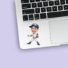 Custom Baseball Fielder White Pinstripe Face Cutout – Sticker Custom Baseball Fielder White Pinstripe Face Cutout shown on a sticker mockup