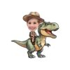 Custom Green Tyrannosaur Brown Safari Hat Face Cutout – Original Custom Green Tyrannosaur Brown Safari Hat Face Cutout design preview