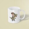 Custom Green Tyrannosaur Brown Safari Hat Face Cutout – Mug Custom Green Tyrannosaur Brown Safari Hat Face Cutout shown on a mug mockup