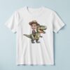 Custom Green Tyrannosaur Brown Safari Hat Face Cutout – T-shirt Custom Green Tyrannosaur Brown Safari Hat Face Cutout shown on a T-shirt mockup
