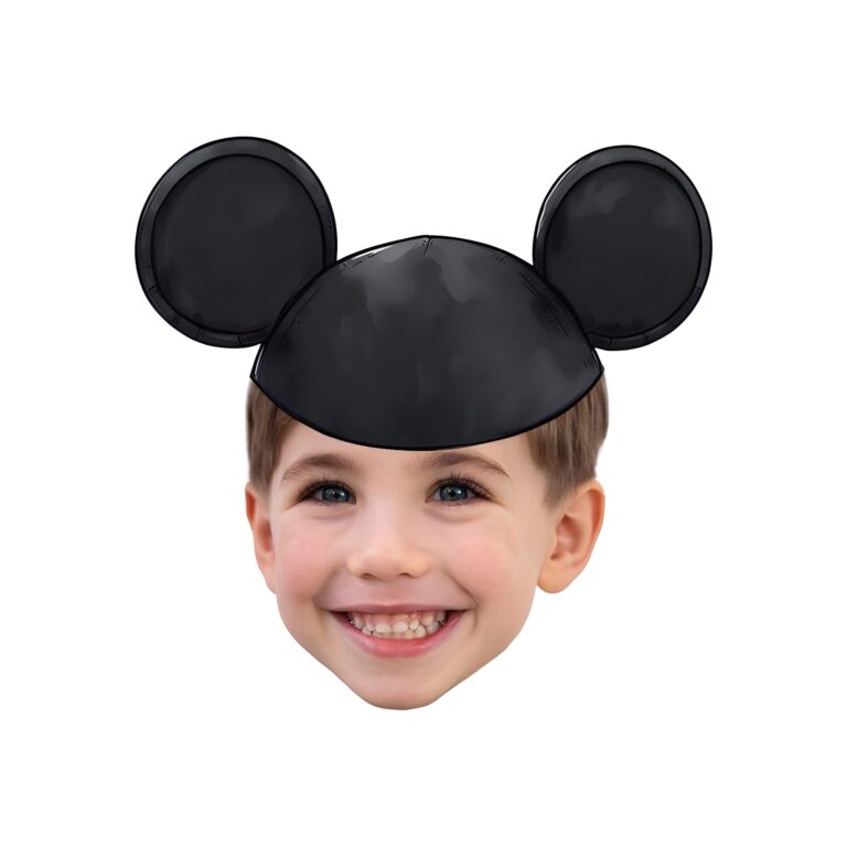 Custom Black Round-Ear Cap Portrait Face Cutout – Original Custom Black Round-Ear Cap Portrait Face Cutout design preview