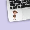 Custom Binoculars Safari Brown Safari Hat Face Cutout – Sticker Custom Binoculars Safari Brown Safari Hat Face Cutout shown on a sticker mockup