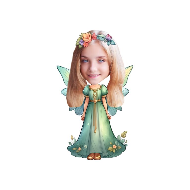 Custom Flower-Crowned Woodland Fairy Face Cutout – Original Custom Flower-Crowned Woodland Fairy Face Cutout design preview