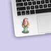 Custom Flower-Crowned Woodland Fairy Face Cutout – Sticker Custom Flower-Crowned Woodland Fairy Face Cutout shown on a sticker mockup