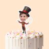 Custom Circus Ringmaster Presenting a Rope Face Cutout – Cake Topper Custom Circus Ringmaster Presenting a Rope Face Cutout shown on a cake topper mockup