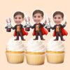 Custom Stage Magician Black Top Hat and Suit Face Cutout – Cupcake Topper Custom Stage Magician Black Top Hat and Suit Face Cutout shown on a cupcake topper mockup