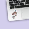 Custom White-Uniform Football Runner Face Cutout – Sticker Custom White-Uniform Football Runner Face Cutout shown on a sticker mockup