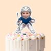 Custom Ice Hockey Goalie in a Crouch Face Cutout – Cake Topper Custom Ice Hockey Goalie in a Crouch Face Cutout shown on a cake topper mockup