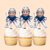 Custom Ice Hockey Goalie in a Crouch Face Cutout – Cupcake Topper Custom Ice Hockey Goalie in a Crouch Face Cutout shown on a cupcake topper mockup