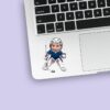 Custom Ice Hockey Goalie in a Crouch Face Cutout – Sticker Custom Ice Hockey Goalie in a Crouch Face Cutout shown on a sticker mockup