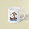 Custom Angler Fishing from a Rowboat Face Cutout – Mug Custom Angler Fishing from a Rowboat Face Cutout shown on a mug mockup