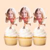 Custom Coral-Shirt Bowler Follow-Through Face Cutout – Cupcake Topper Custom Coral-Shirt Bowler Follow-Through Face Cutout shown on a cupcake topper mockup