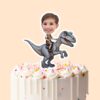 Custom Gray Raptor Explorer Rider Face Cutout – Cake Topper Custom Gray Raptor Explorer Rider Face Cutout shown on a cake topper mockup