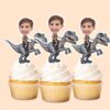 Custom Gray Raptor Explorer Rider Face Cutout – Cupcake Topper Custom Gray Raptor Explorer Rider Face Cutout shown on a cupcake topper mockup