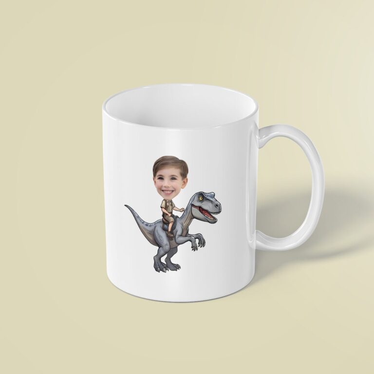 Custom Gray Raptor Explorer Rider Face Cutout – Mug Custom Gray Raptor Explorer Rider Face Cutout shown on a mug mockup