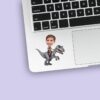 Custom Gray Raptor Explorer Rider Face Cutout – Sticker Custom Gray Raptor Explorer Rider Face Cutout shown on a sticker mockup