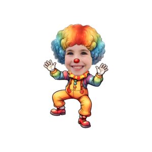 Custom Rainbow-Wig Circus Clown Face Cutout – Original Custom Rainbow-Wig Circus Clown Face Cutout design preview