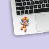 Custom Rainbow-Wig Circus Clown Face Cutout – Sticker Custom Rainbow-Wig Circus Clown Face Cutout shown on a sticker mockup