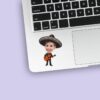 Custom Mariachi-Style Embroidered Sombrero Face Cutout – Sticker Custom Mariachi-Style Embroidered Sombrero Face Cutout shown on a sticker mockup