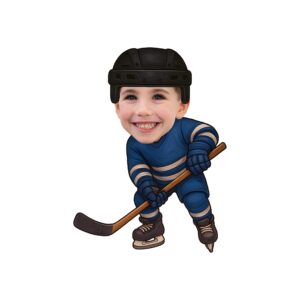 Custom Navy-Uniform Ice Hockey Skater Face Cutout – Original Custom Navy-Uniform Ice Hockey Skater Face Cutout design preview
