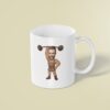 Custom Circus Strongman Brown Striped Singlet Face Cutout – Mug Custom Circus Strongman Brown Striped Singlet Face Cutout shown on a mug mockup