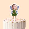 Custom Green Leaf Fairy Face Cutout – Cake Topper Custom Green Leaf Fairy Face Cutout shown on a cake topper mockup
