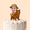 Custom Bear Safari Explorer Face Cutout – Cake Topper Custom Bear Safari Explorer Face Cutout shown on a cake topper mockup