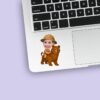 Custom Bear Safari Explorer Face Cutout – Sticker Custom Bear Safari Explorer Face Cutout shown on a sticker mockup