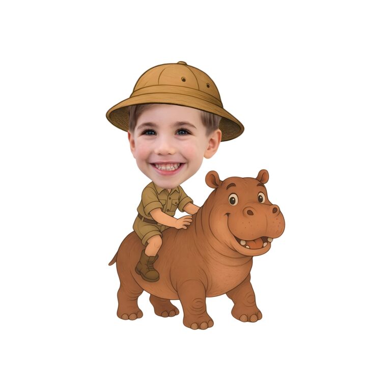 Custom Hippopotamus Safari Friendly Brown Face Cutout – Original Custom Hippopotamus Safari Friendly Brown Face Cutout design preview