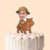 Custom Hippopotamus Safari Friendly Brown Face Cutout – Cake Topper Custom Hippopotamus Safari Friendly Brown Face Cutout shown on a cake topper mockup