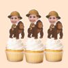 Custom Gorilla Safari Large Brown Gorilla Face Cutout – Cupcake Topper Custom Gorilla Safari Large Brown Gorilla Face Cutout shown on a cupcake topper mockup