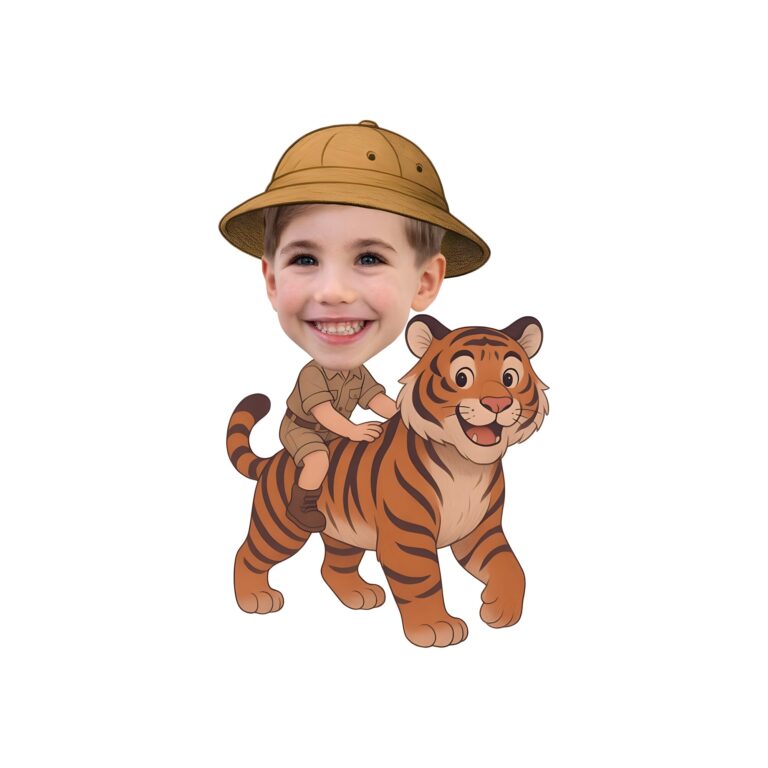 Custom Tiger Safari Rider Holding on Face Cutout – Original Custom Tiger Safari Rider Holding on Face Cutout design preview
