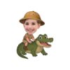 Custom Crocodile Safari Tan Safari Helmet Face Cutout – Original Custom Crocodile Safari Tan Safari Helmet Face Cutout design preview