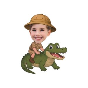 Custom Crocodile Safari Tan Safari Helmet Face Cutout – Original Custom Crocodile Safari Tan Safari Helmet Face Cutout design preview