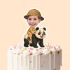Custom Panda Safari Explorer Face Cutout – Cake Topper Custom Panda Safari Explorer Face Cutout shown on a cake topper mockup