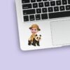 Custom Panda Safari Explorer Face Cutout – Sticker Custom Panda Safari Explorer Face Cutout shown on a sticker mockup