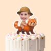 Custom Red Panda Safari Explorer Face Cutout – Cake Topper Custom Red Panda Safari Explorer Face Cutout shown on a cake topper mockup